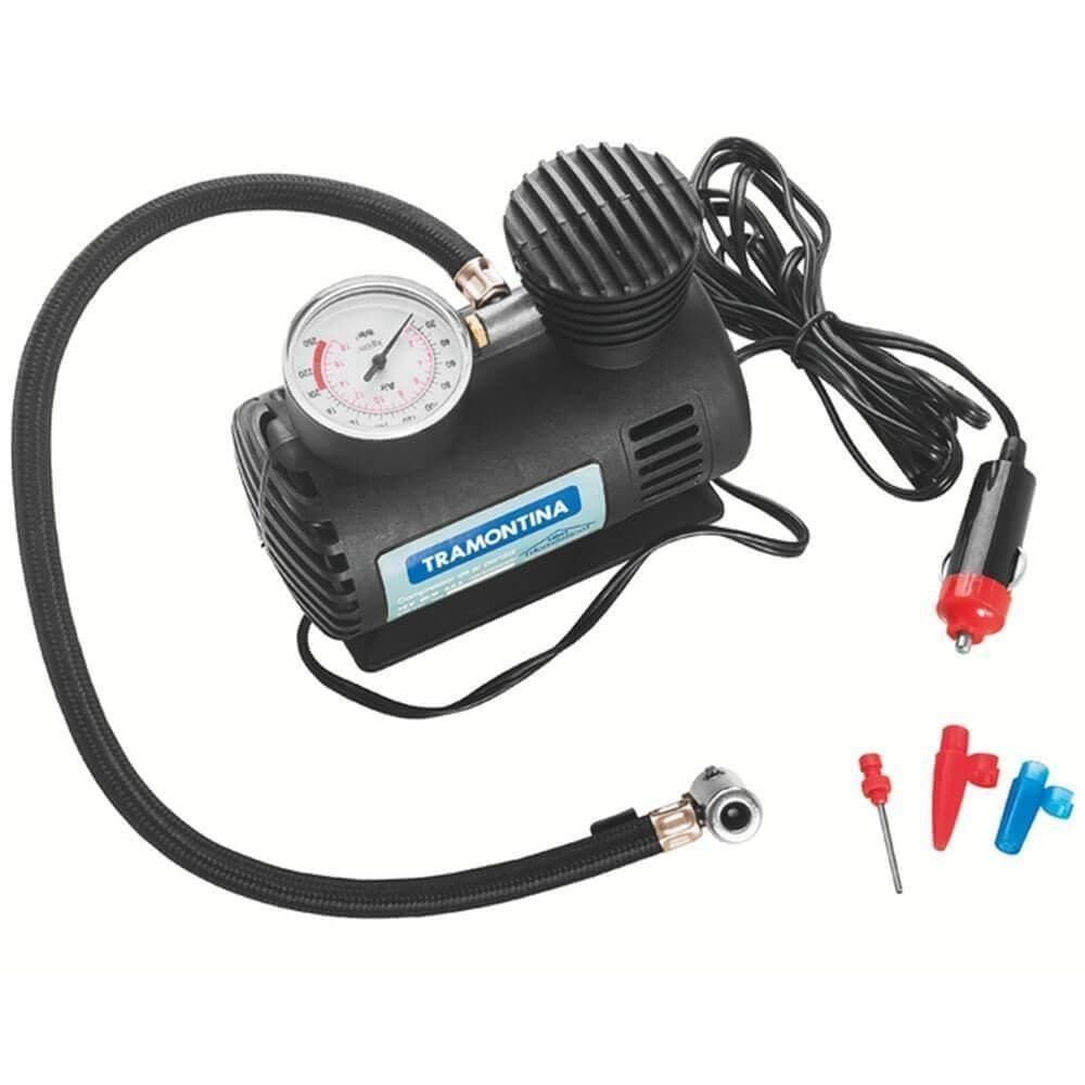 Mini Compressor De Ar Portátil Tramontina Elétrico P- Carros 300 Psi 50w 12v 8 L Por Minuto 42330001