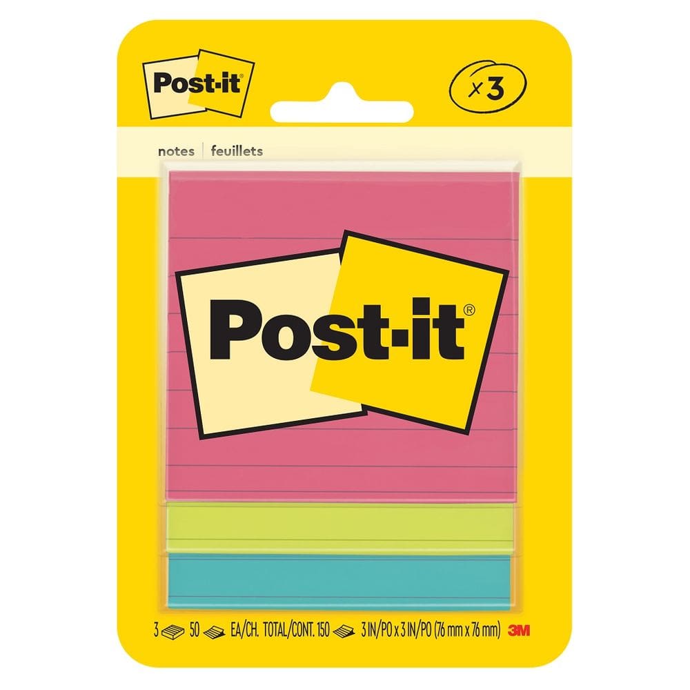 POST-IT Cascata Pautado 76MM X 76MM 3 Blocos