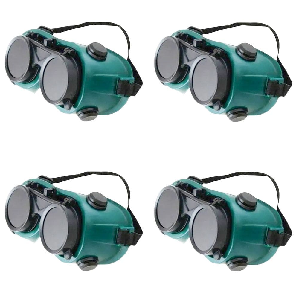 Oculos De Solda Protecao Kit 4 Uni EPI Máscara Articulavel Equipamento Profissiona Dupla Lentel Soldador Com Filtro