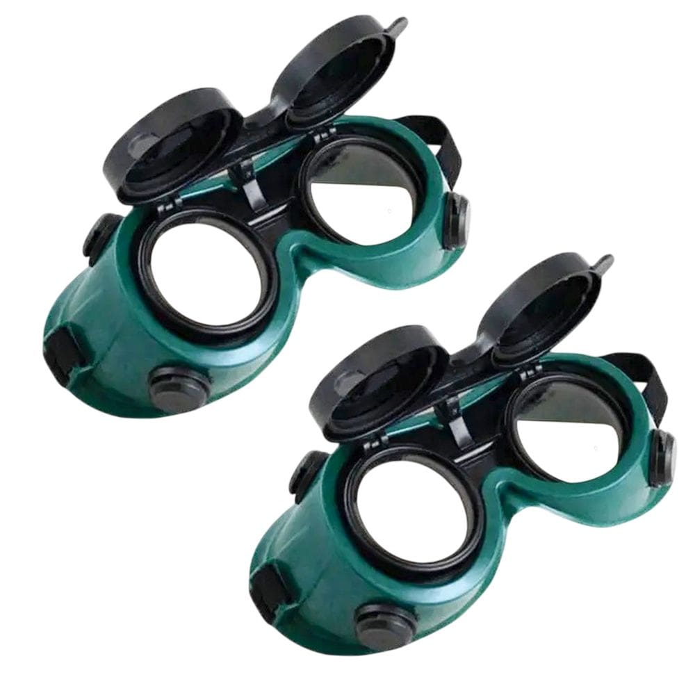 Oculos De Solda Kit 2 Uni EPI Mascara De Protecao Equipamento Profissional Articulavel Dupla Lente Soldador Com Filtro