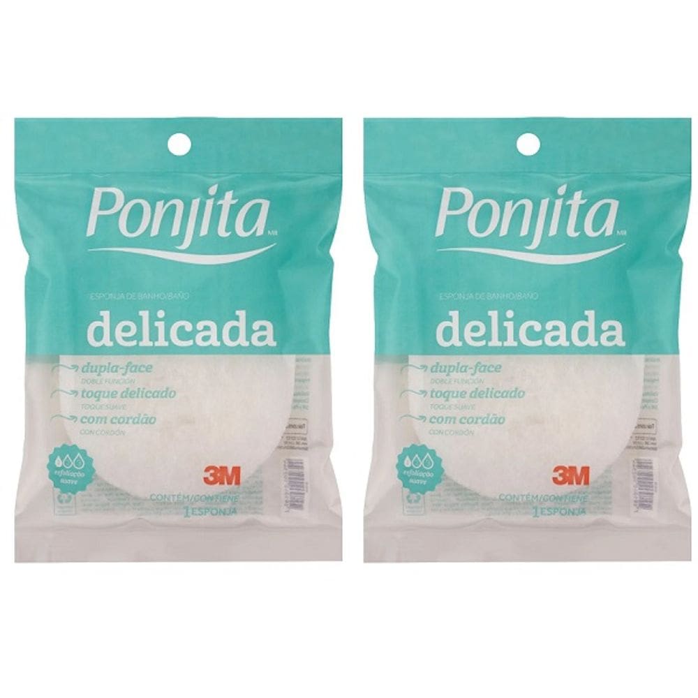 Kit com 2 Esponja de Banho Delicada Ponjita