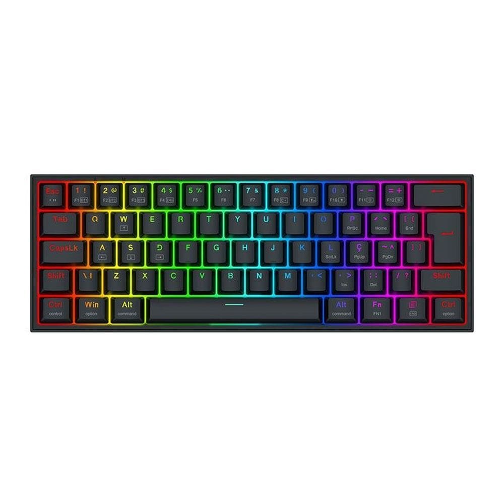Teclado Mecânico Redragon Alcor, RGB, ABNT2, Switch RPC Linear, Tri-Mode, Preto