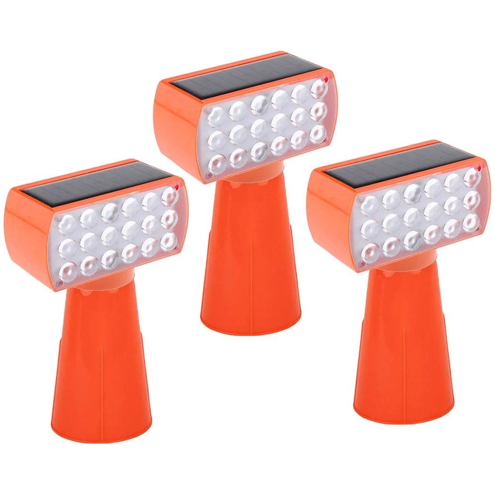 Sinalizador Solar Viario Kit 3 Duas Cores Cone Alerta Seguranca Noturna Rodovia Alerta Obra Estrada Avenida Transito