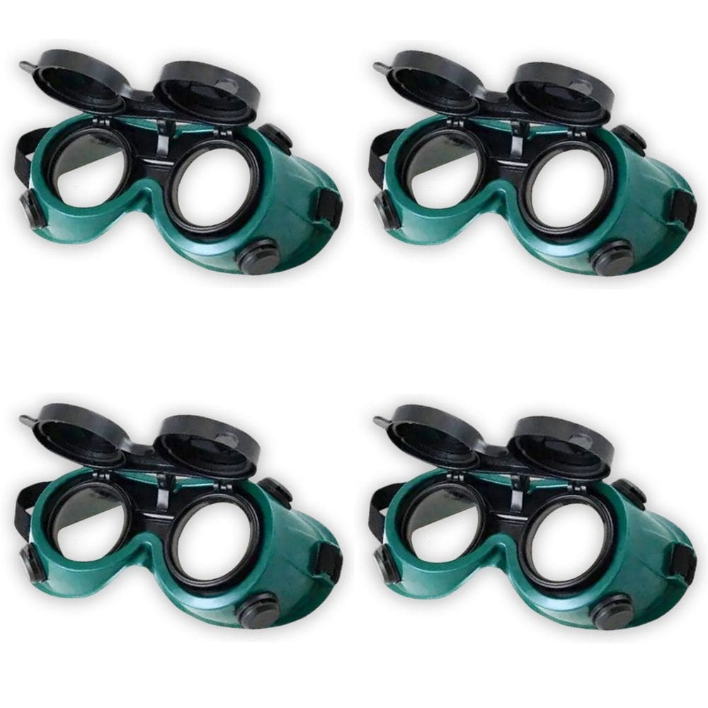 Oculos De Solda Kit 4 Uni Protecao EPI Mascara Articulavel Equipamento Profissional Para Soldador Dupla Lente Com Filtro