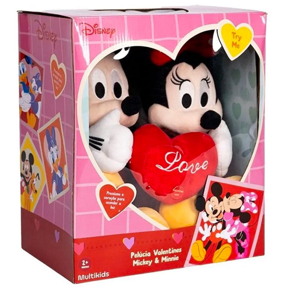 Pelucia Disney Dia dos Namorados Mickey Minnie Multikids