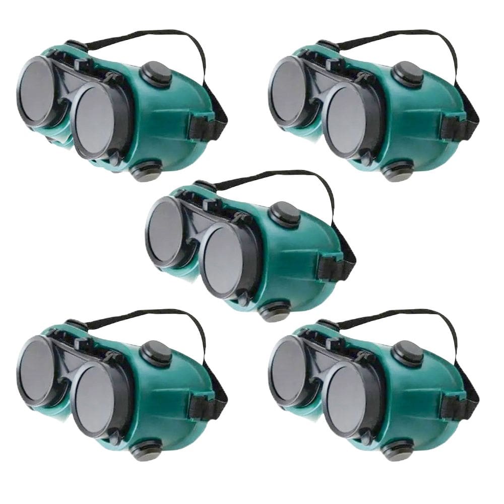 Oculos De Solda Kit 5 Uni Protecao EPI Mascara Articulavel Equipamento Profissional Para Soldador Dupla Lente Com Filtro