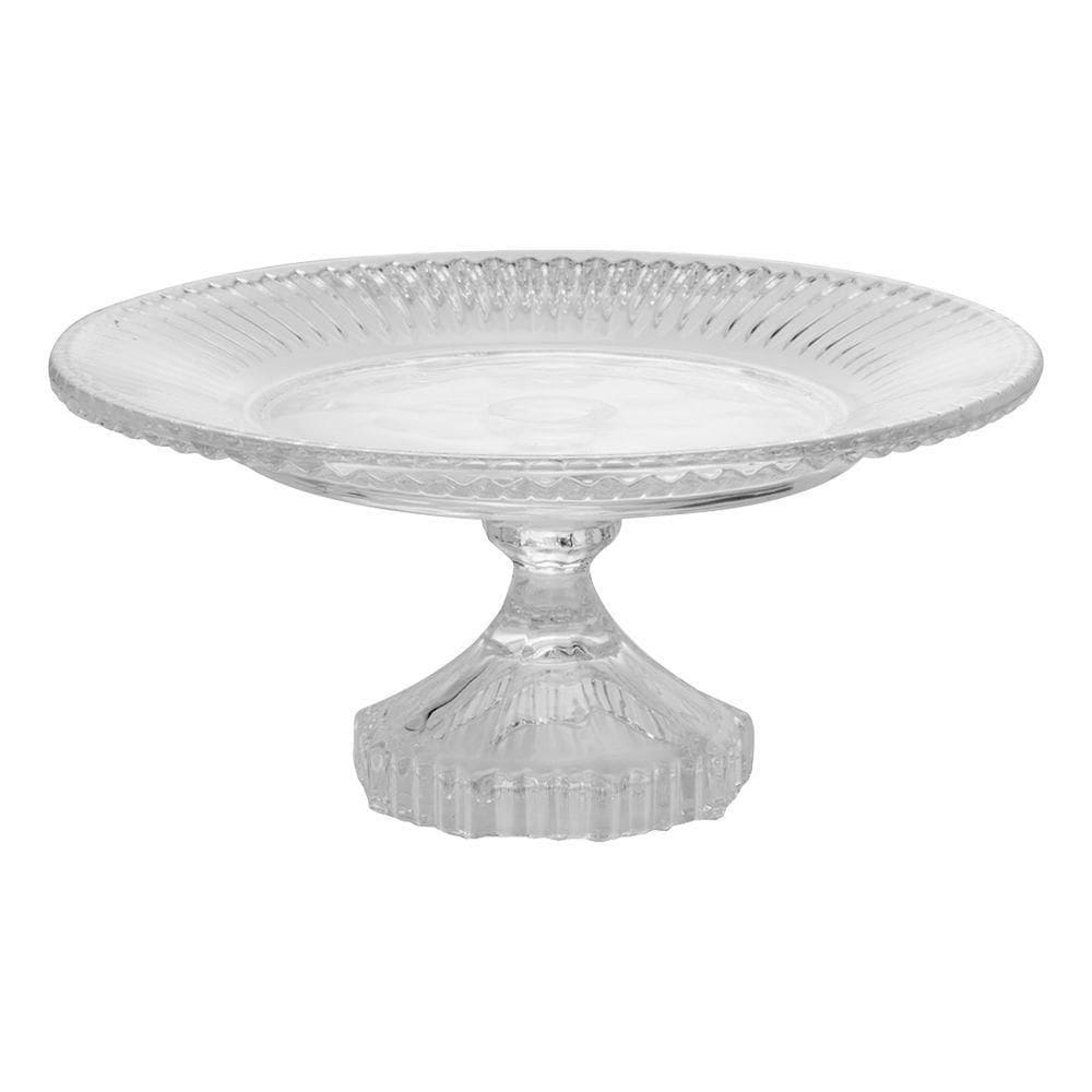 Boleira De Vidro Prato Porta Bolo Com Pé Cristal Renaissance 22cm Lyor