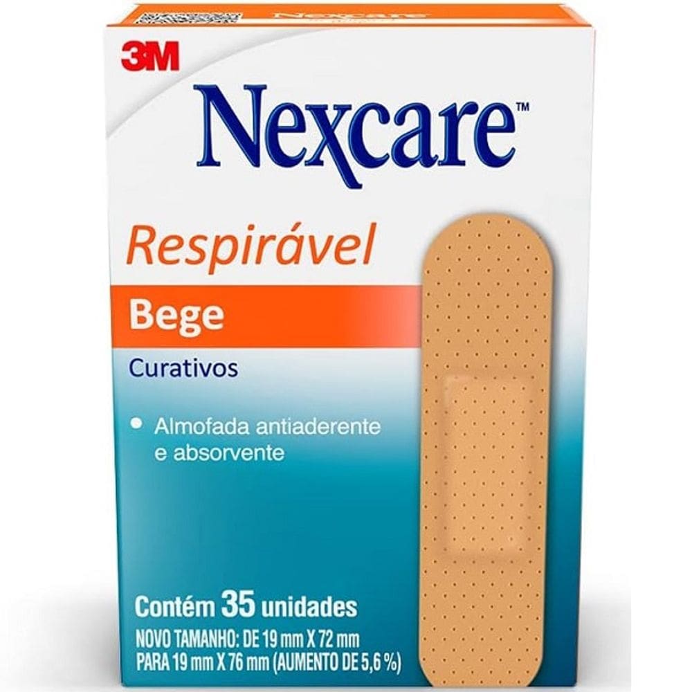 Curativo Bege Tradicional Respiravel 3M Nexcare 35 UNID