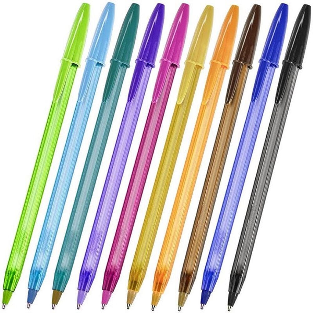 Caneta BIC Cristal Esferográfica com 10 Cores Fashion Ponta 1.2MM