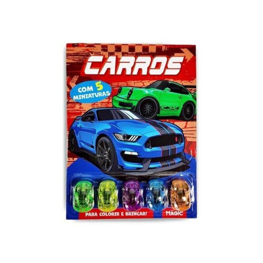 Carros - Colorir E Brincar Com 5 Miniaturas