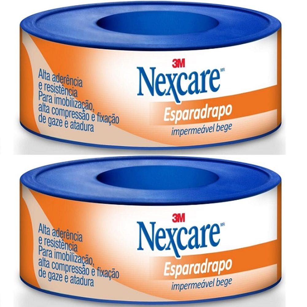 Kit com 2 Esparadrapo Impermeavel Nexcare 12MM X 3M Bege