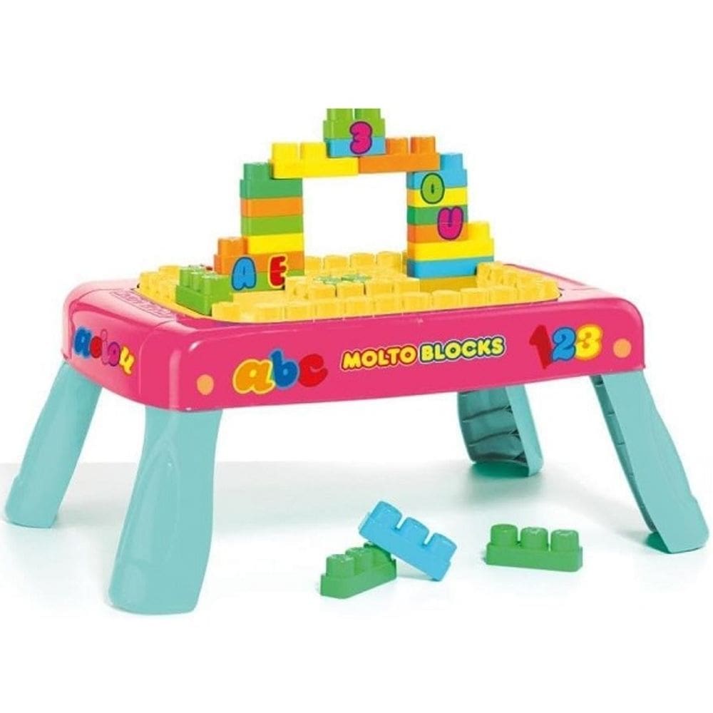 Blocos de Montar BABY LAND Mesinha Criativa Rosa 20 Blocos Cardoso