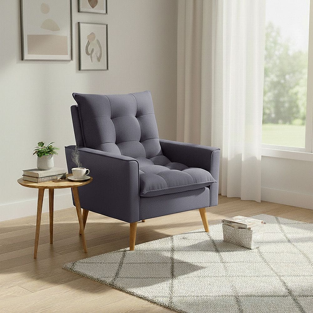 Poltrona Sala 92cm Toque Sofisticado e Visual Contemporâneo para Qualquer Ambiente Cinza Ester