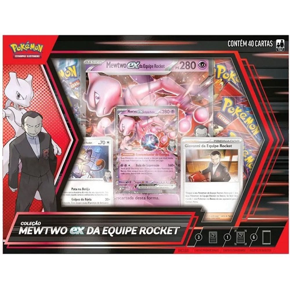 Box Pokemon Mewtwo EX Equipe Rocket Copag