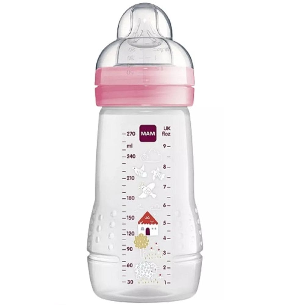 Mamadeira EASY Active Bico 2M+ Rosa 270ML MAM Animais