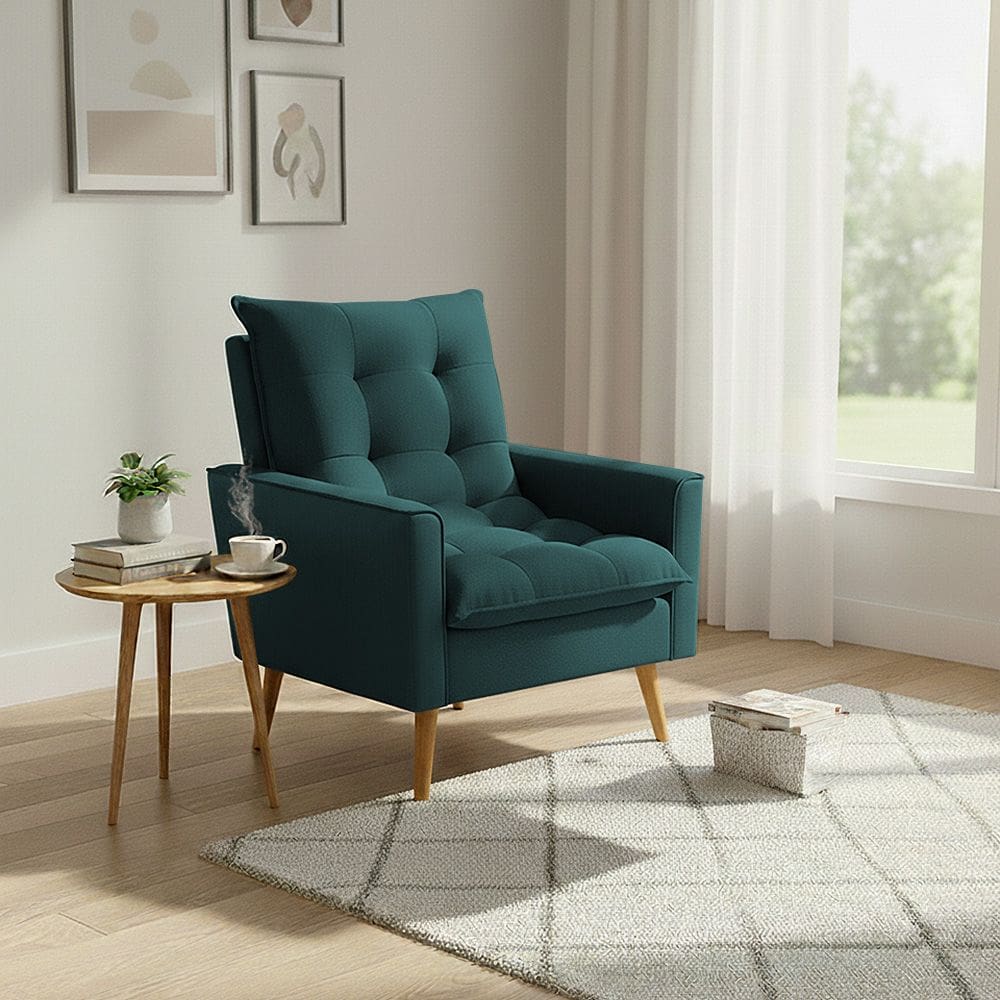 Poltrona Sala 92cm Design Elegante Ideal para Decorar Seu Ambiente Ester Verde
