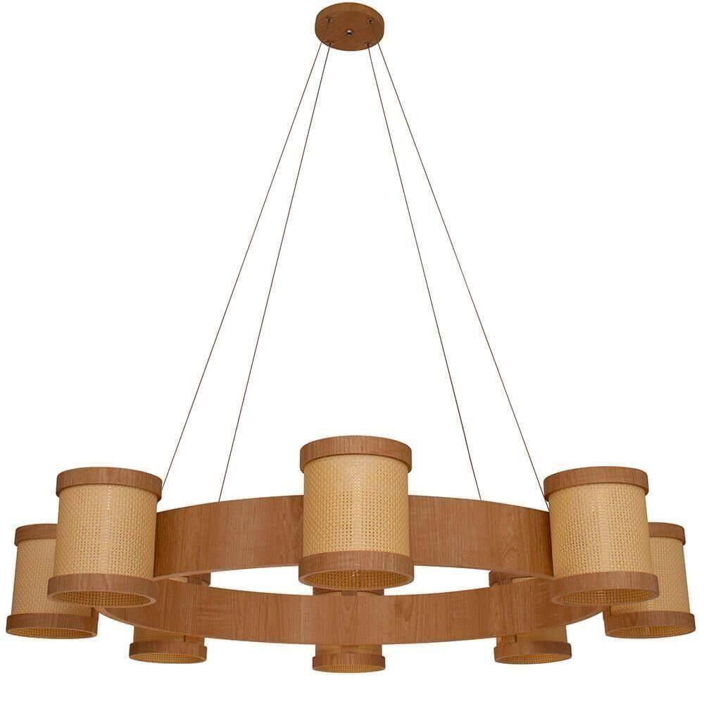 Lustre Muller Straw Roda Natural G9 Led 8 Lâmpadas 2578na