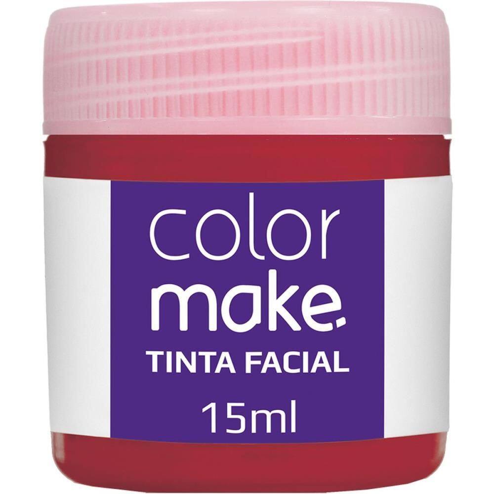 Pintura Facial Líquida 15ml Vermelha 12 unid - Colormake