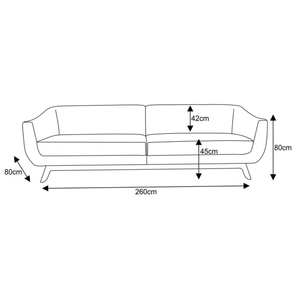 Sofá 4 Lugares 260cm Sala Atenas C26 Sintético Bege   - Domi