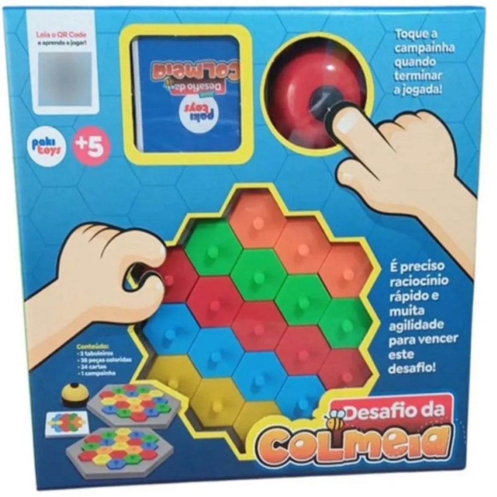 Jogo Educativo Desafio da Colmeia Colorido Pakitoys