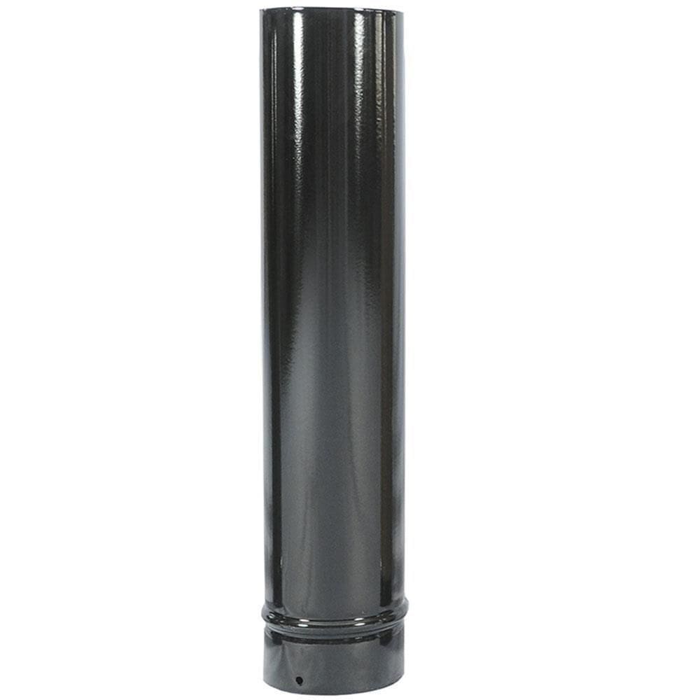Cano Para Chaminé Venax Esmaltado Preto 1-2 Metro 110 Mm 7592