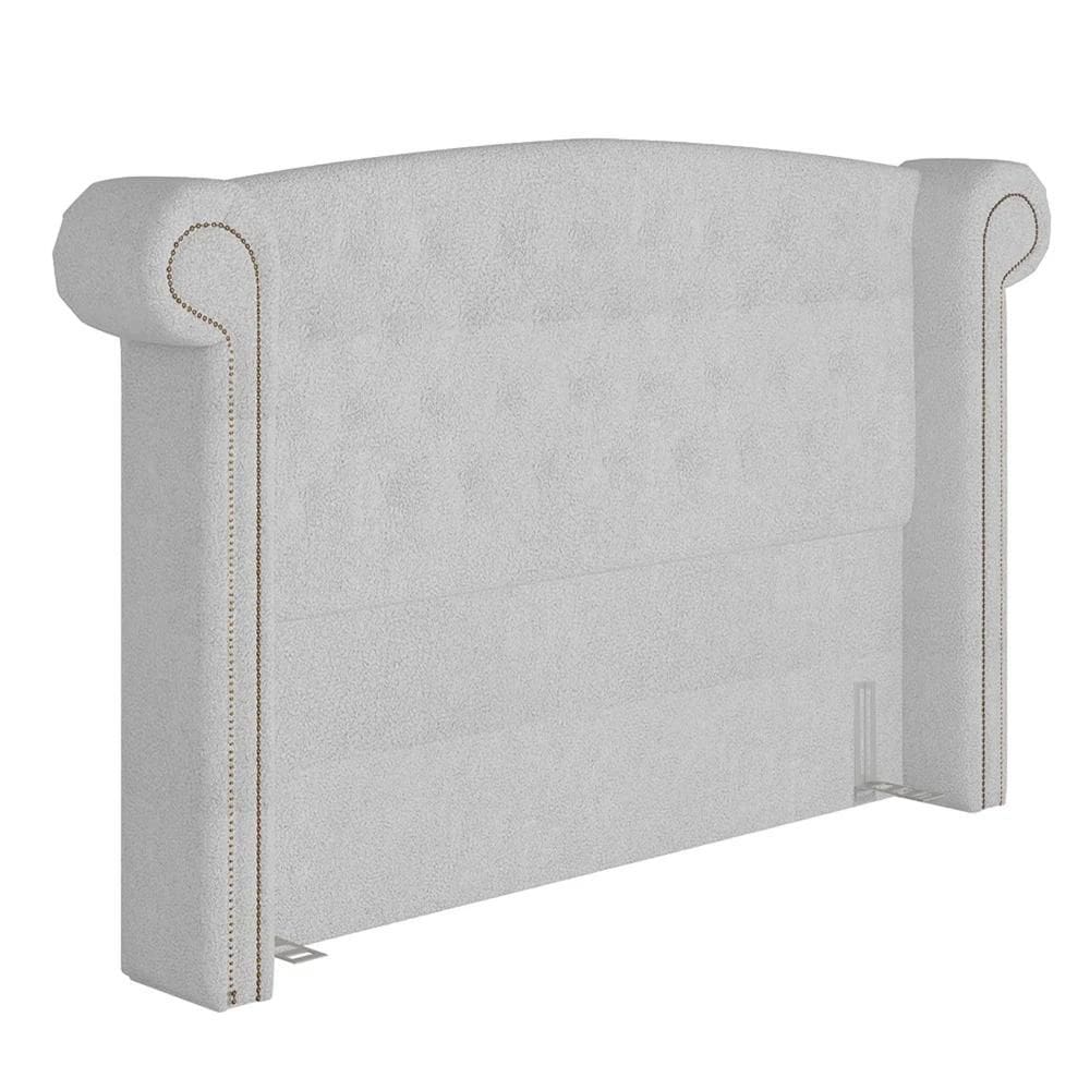 Cabeceira Cama Box Casal 140cm Provença Z37 Boucle Branco - Mpozenato