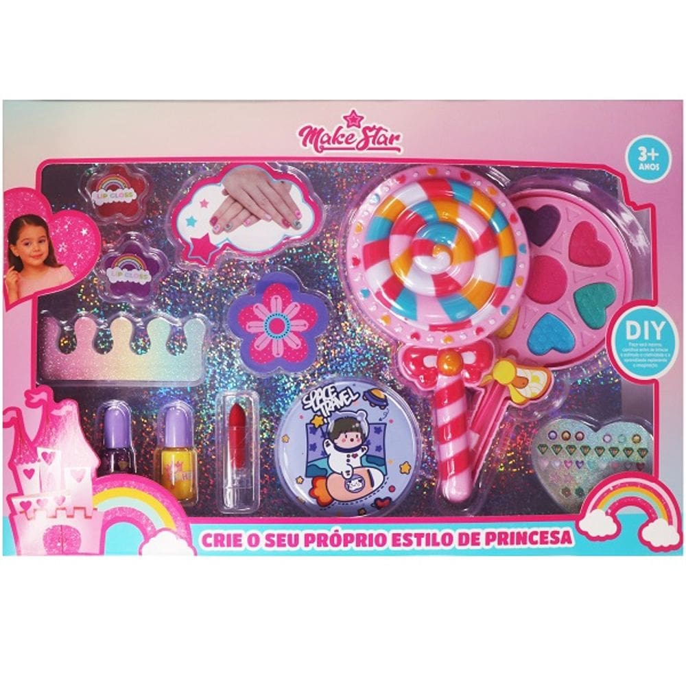 Kit Maquiagem e UNHA Pirulito Make STAR