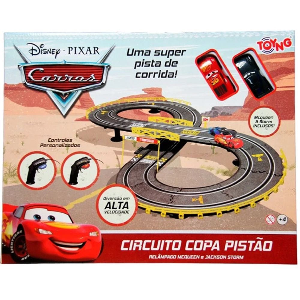 Pista de Corrida Mcqueen 2 Carrinhos de Controle Remoto TOYNG