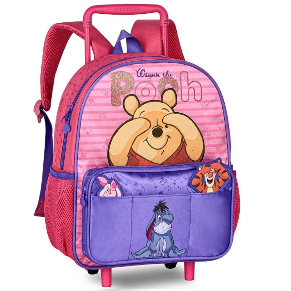 Mini Mochila Escolar de Rodinha Ursinho Pooh Disney PO27041B