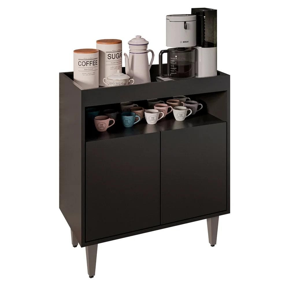 Balcão Aparador Buffet Cantinho do Café 71cm Lice Z34 Preto - Mpozenato