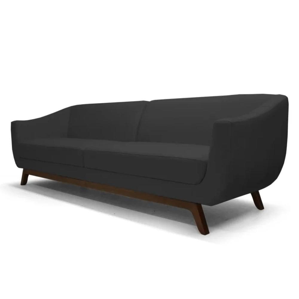 Sofá 4 Lugares 260cm Sala Atenas C05 Sintético Preto  - Domi