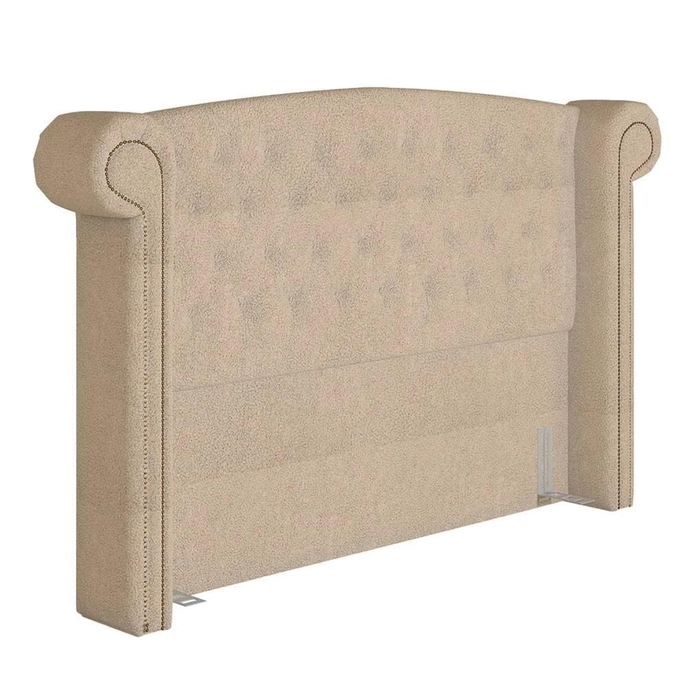 Cabeceira Cama Box Casal 140cm Provença Z37 Boucle Bege - Mpozenato