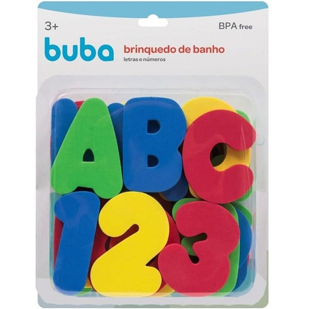Brinquedo de Banho Letras e Numeros Multicor Buba