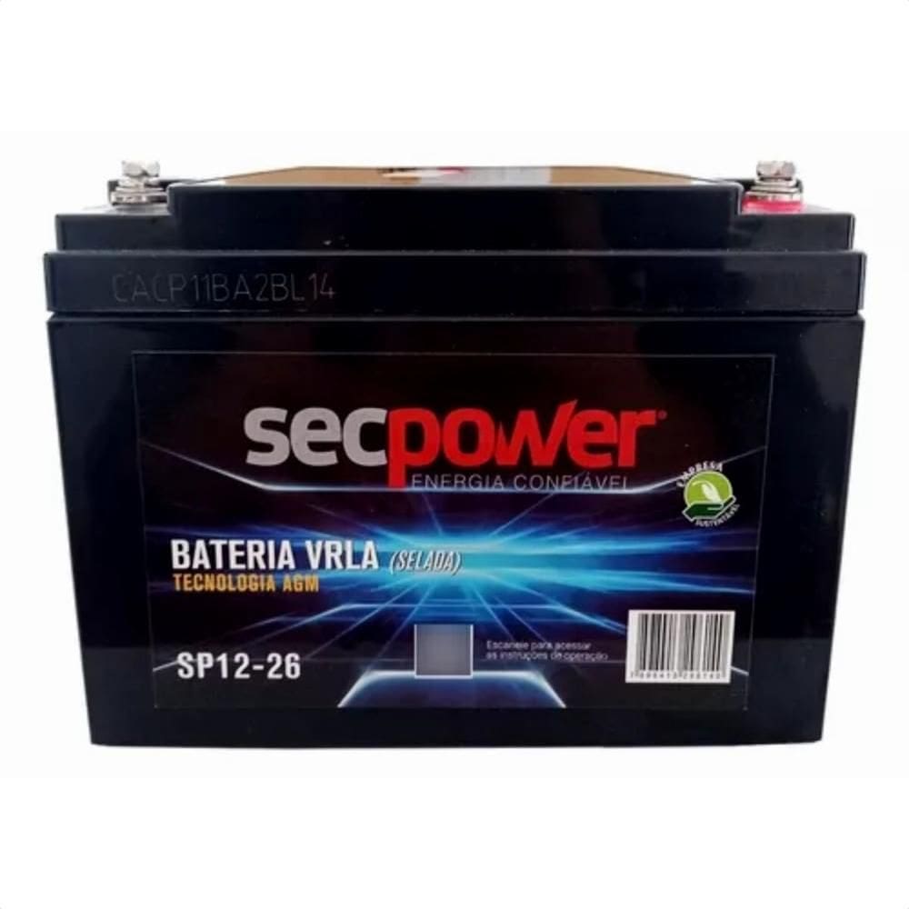Bateria Selada VRLA 12V 26AH SP 12-26 Secpower