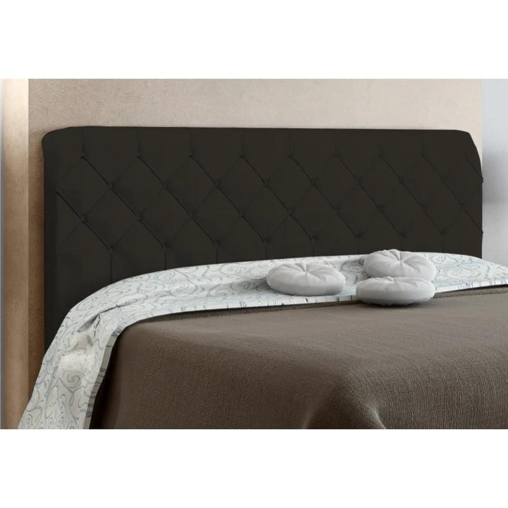 Cabeceira Cama Box Casal 195cm Paris Veludo Chocolate - Js Móveis