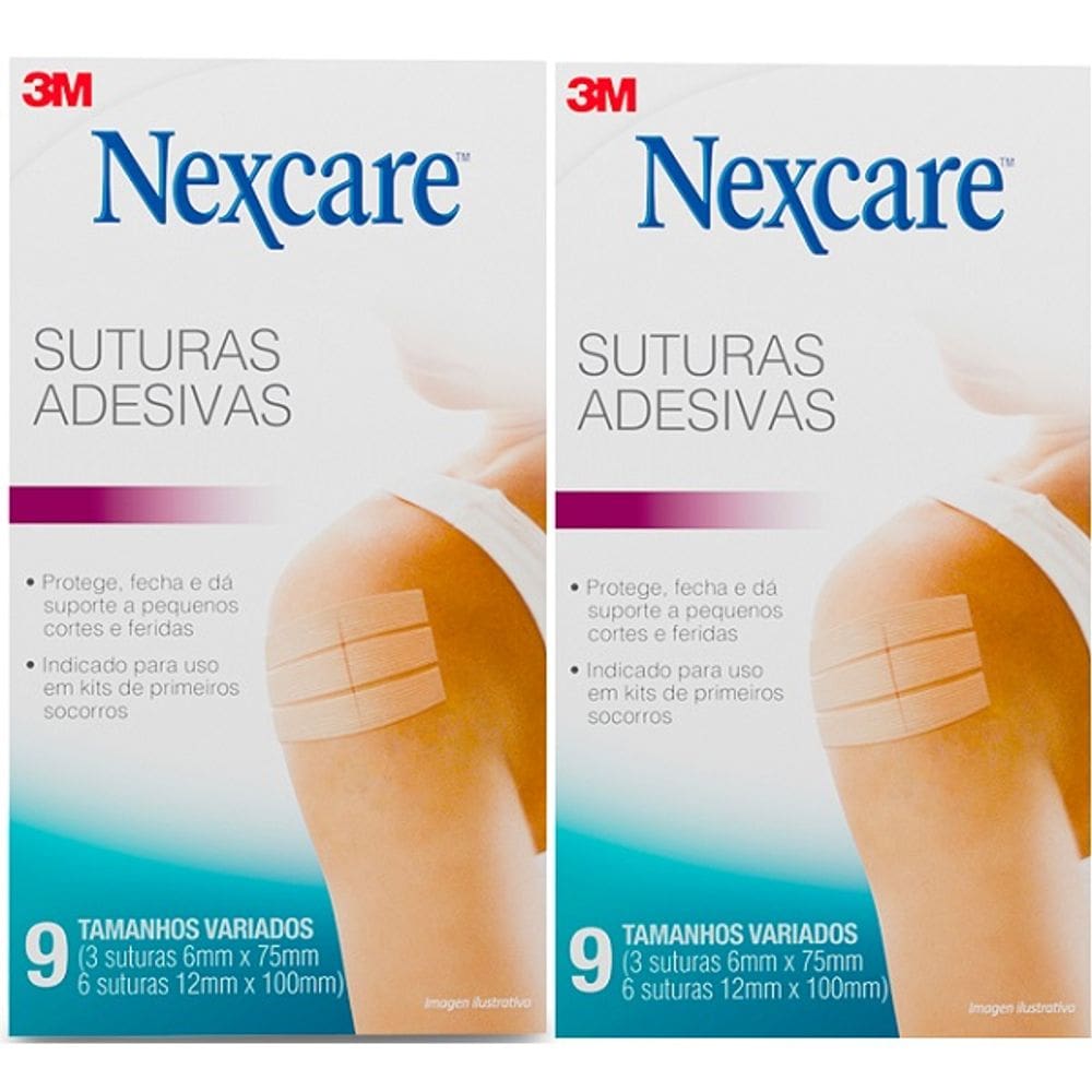 Kit com 2 Caixas de Nexcare Sutura Adesiva