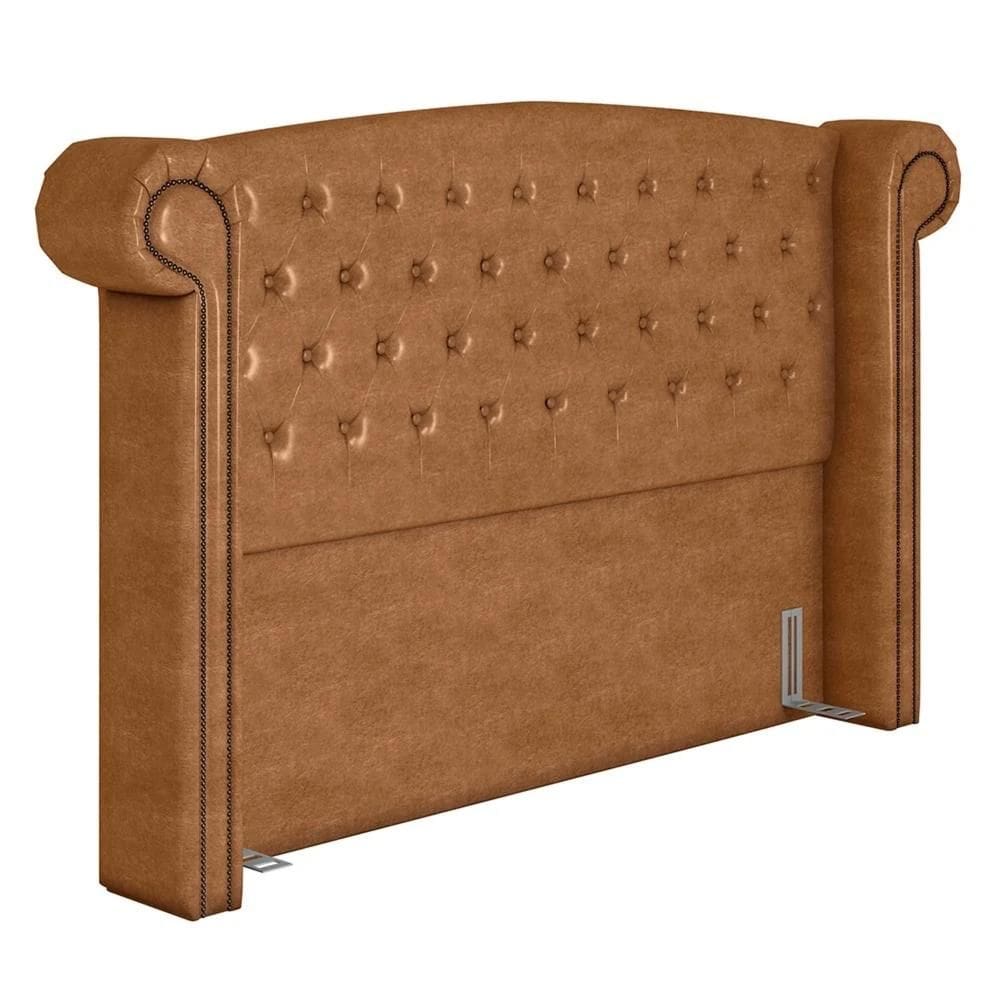 Cabeceira Cama Box Casal 140cm Provença Z37 Sintético Caramelo - Mpozenato