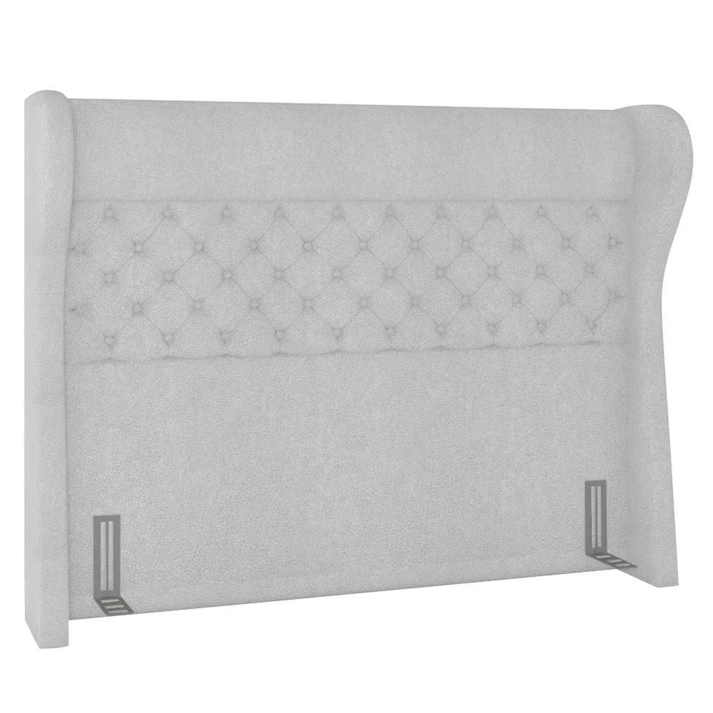 Cabeceira Cama Box Casal King 195cm Trinidad Z37 Boucle Branco - Mpozenato