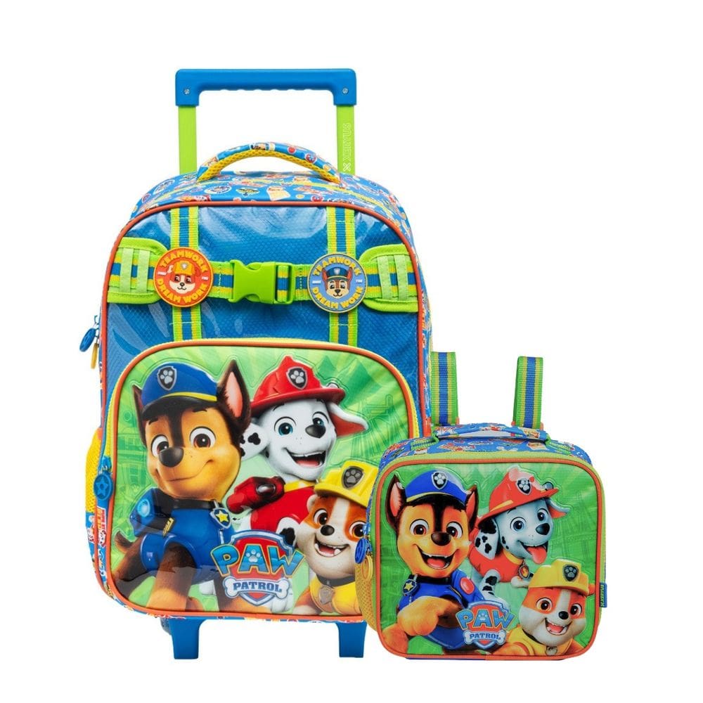 Mochila De Rodas Lancheira Térmica Patrulha Canina Meninos