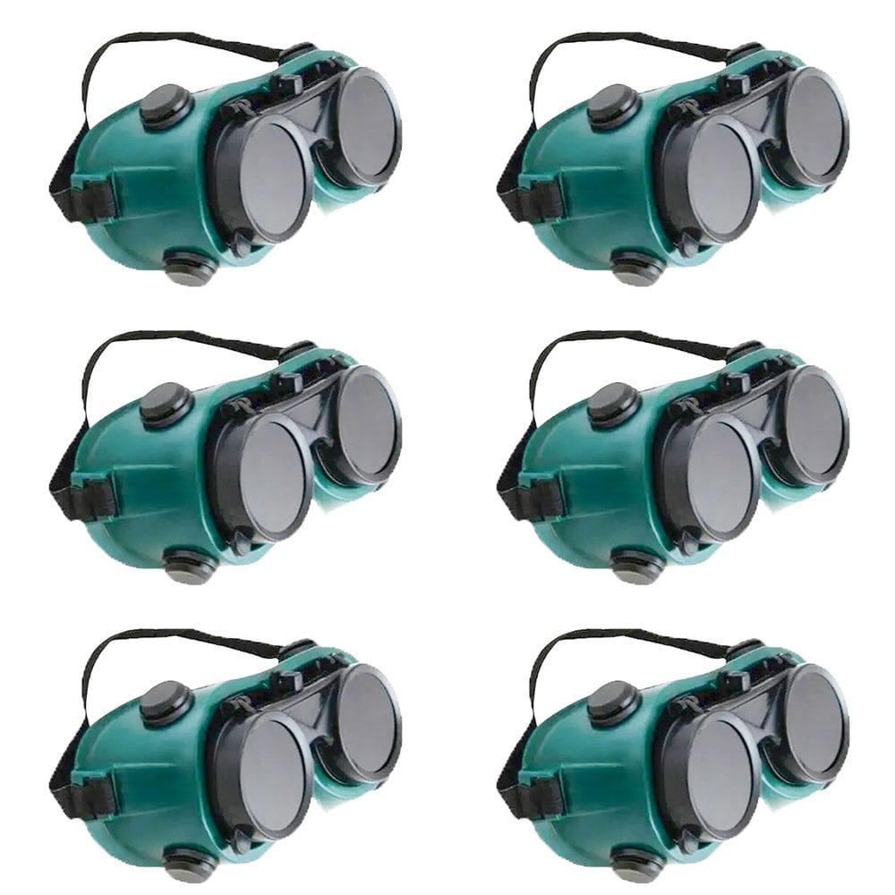 Oculos De Solda Kit 6 Uni EPI Mascara De Protecao Articulavel Dupla Lente Soldador Com Filtro Equipamento Profissional