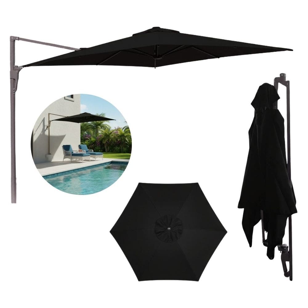 Ombrelone Parede Lateral 2.0m Guarda Sol Piscina Jardim Importway Iwcj007