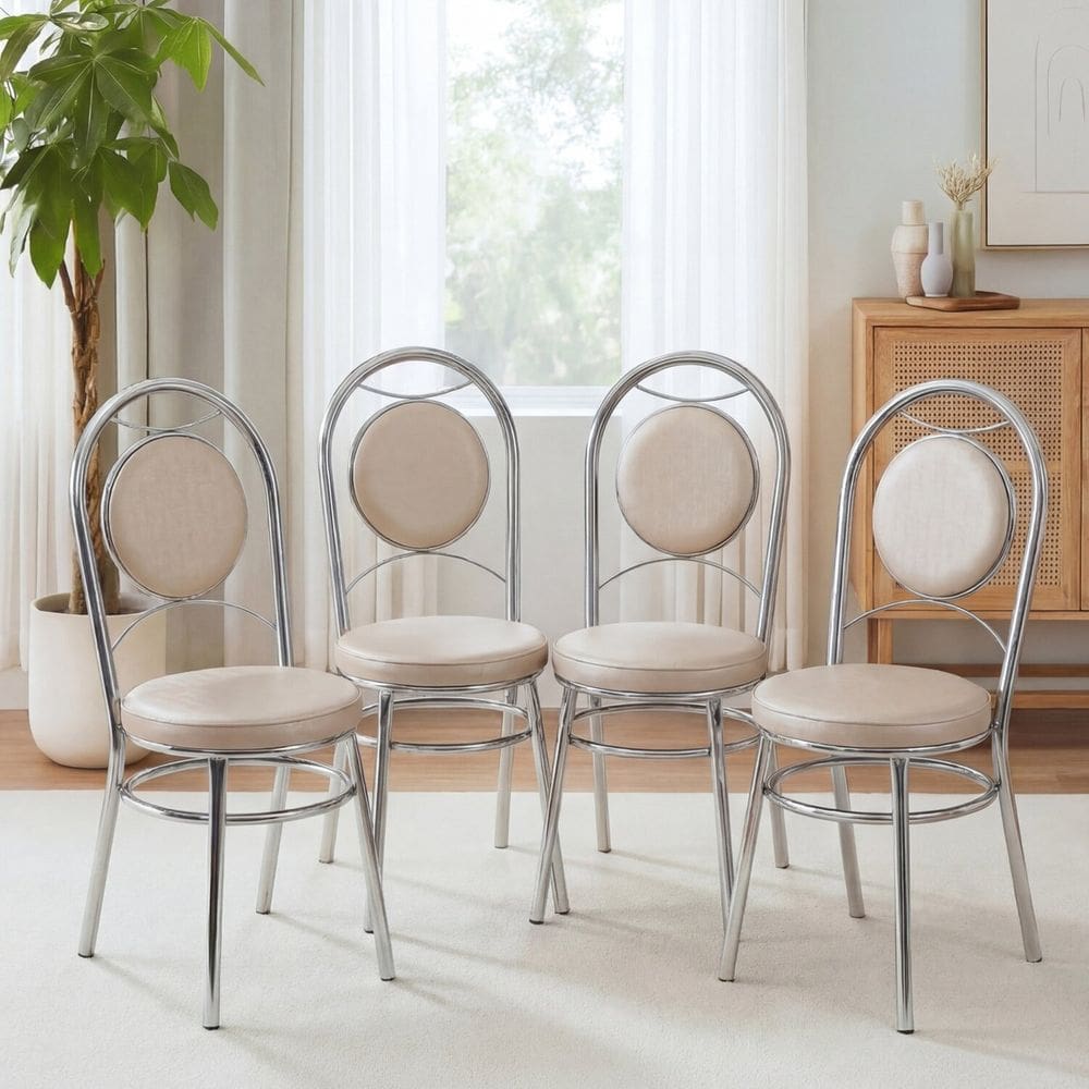 Conjunto 4 Cadeiras para Sala de Jantar Debrum Bege