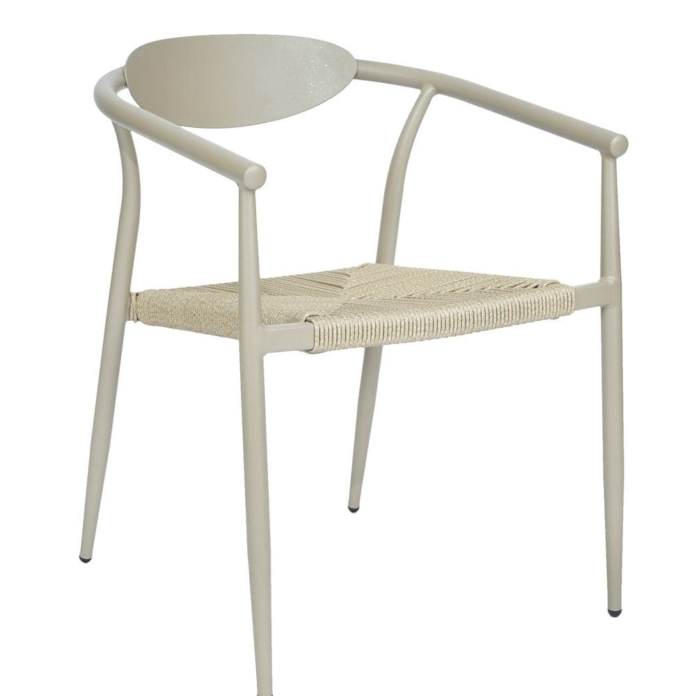 Cadeira em Alumínio e Corda Náutica em Polietileno para Area Externa Isla  Cinza