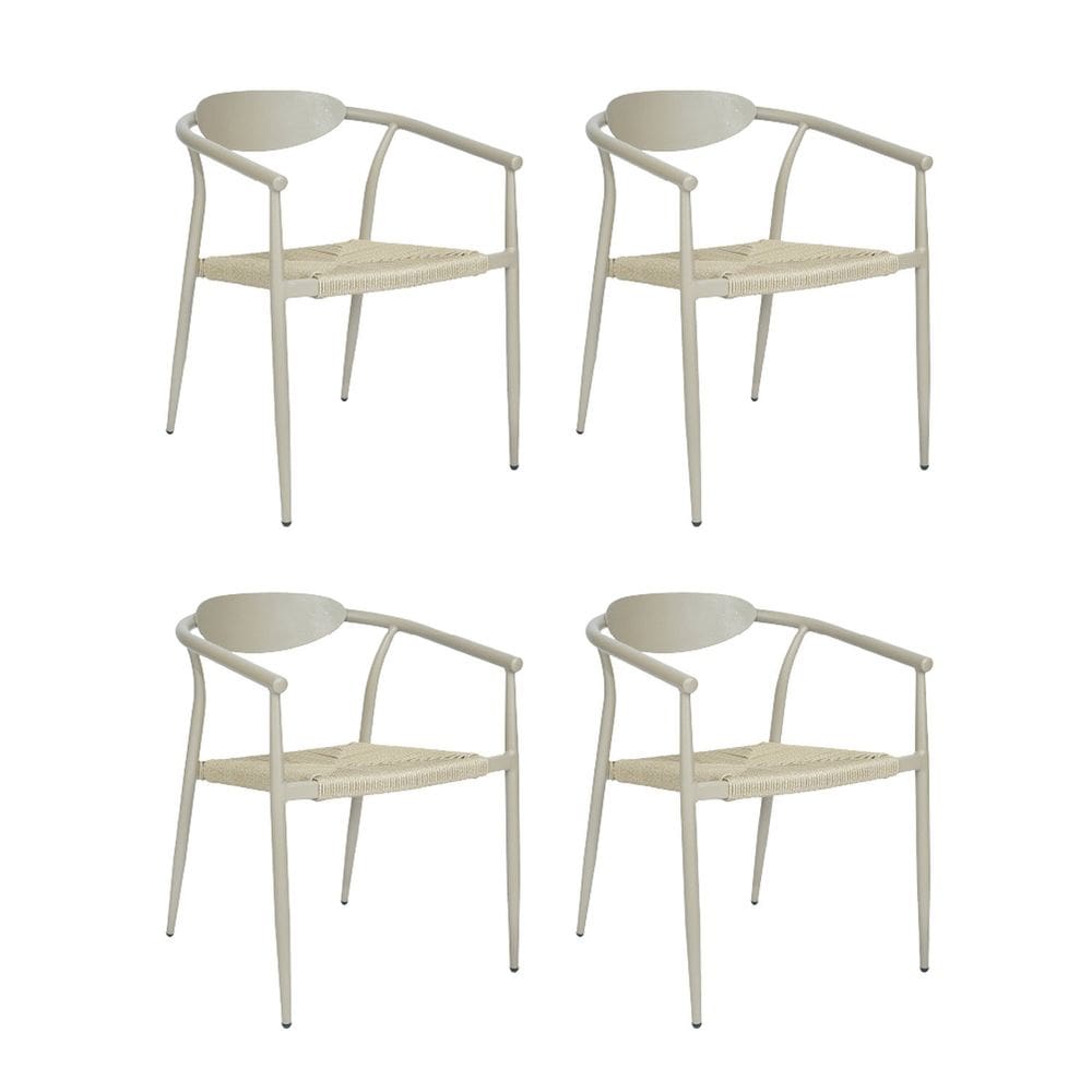 Kit com 4 Cadeiras em Alumínio e Corda Náutica para Área Externa Isla Cinza