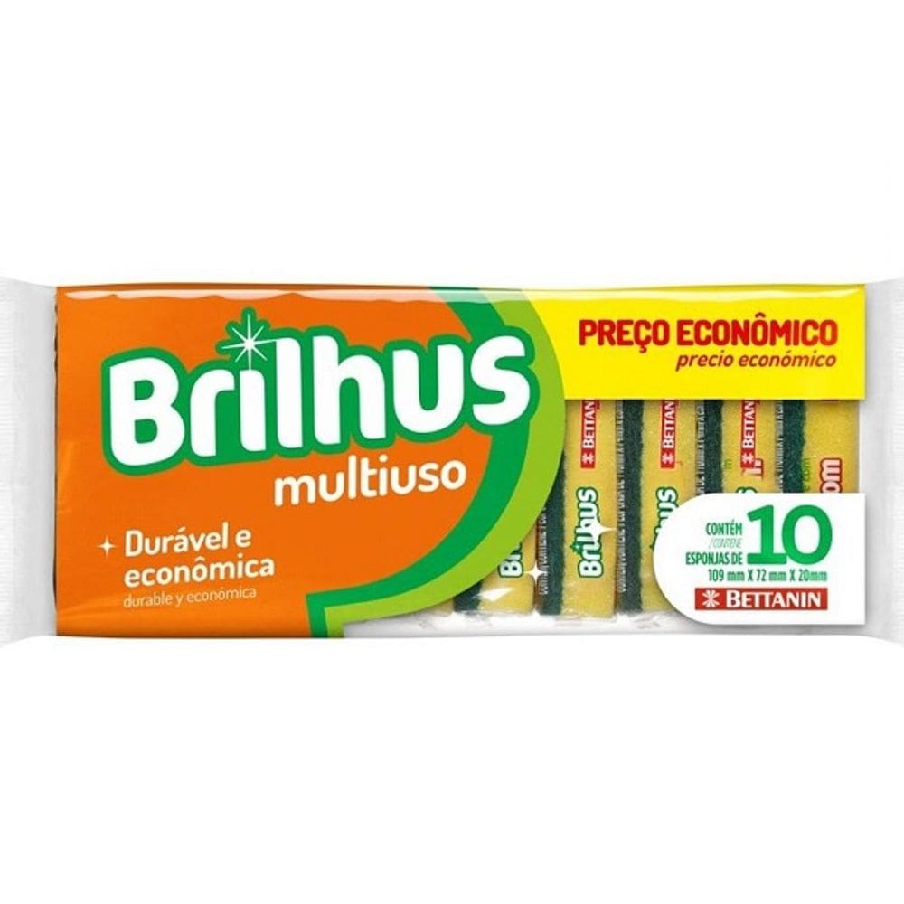 Kit com 10 Esponjas Brilhus Multiuso Bettanin