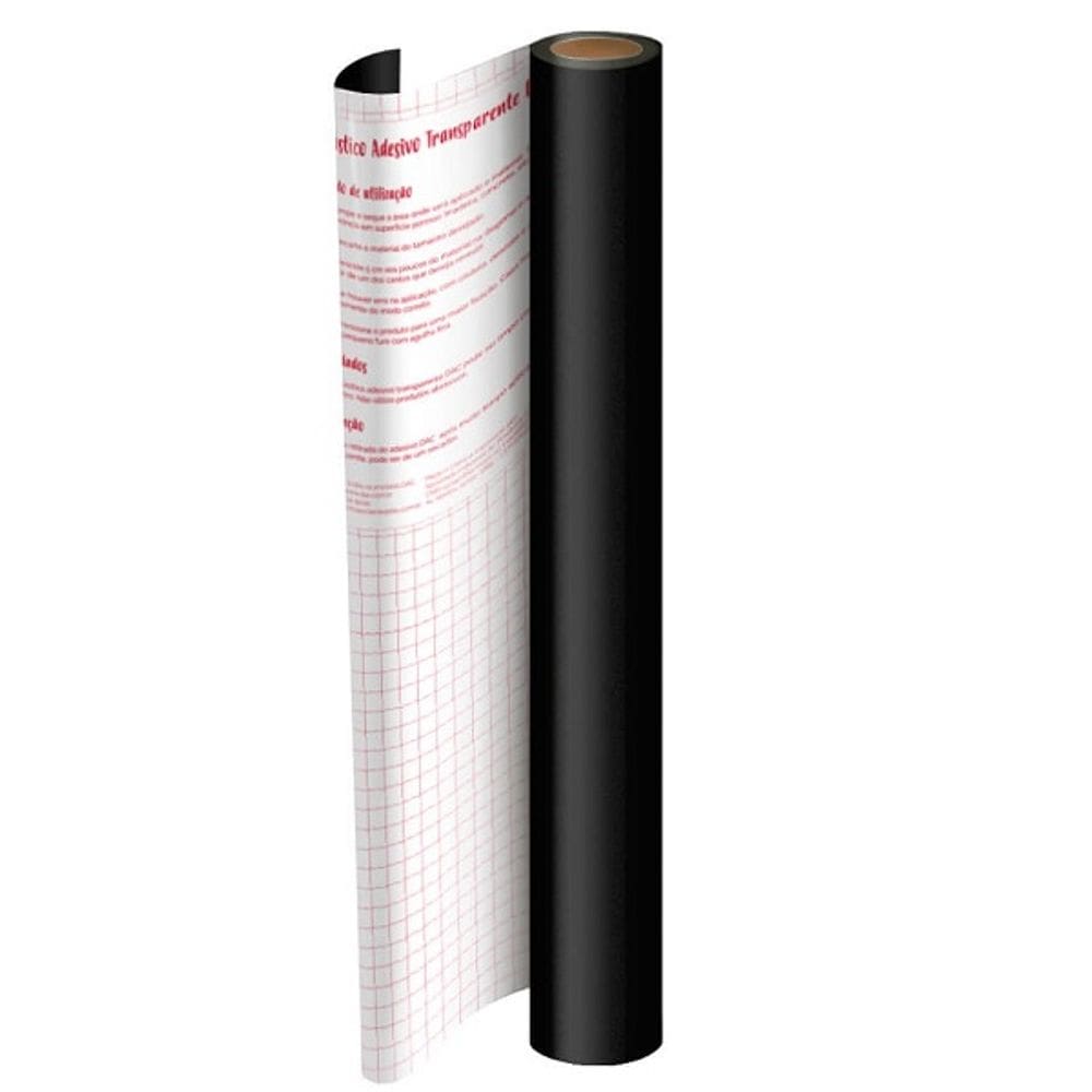 Plastico Adesivo PVC Impermeavel Preto 45CM X 10M DAC