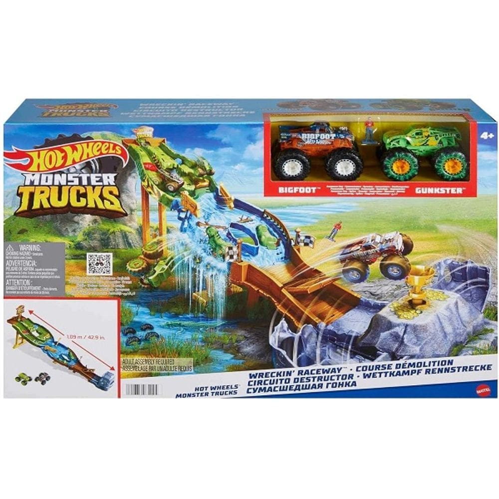 Hot Wheels Playset Monster TRUCKS com 2 Caminhoes Mattel HJG32