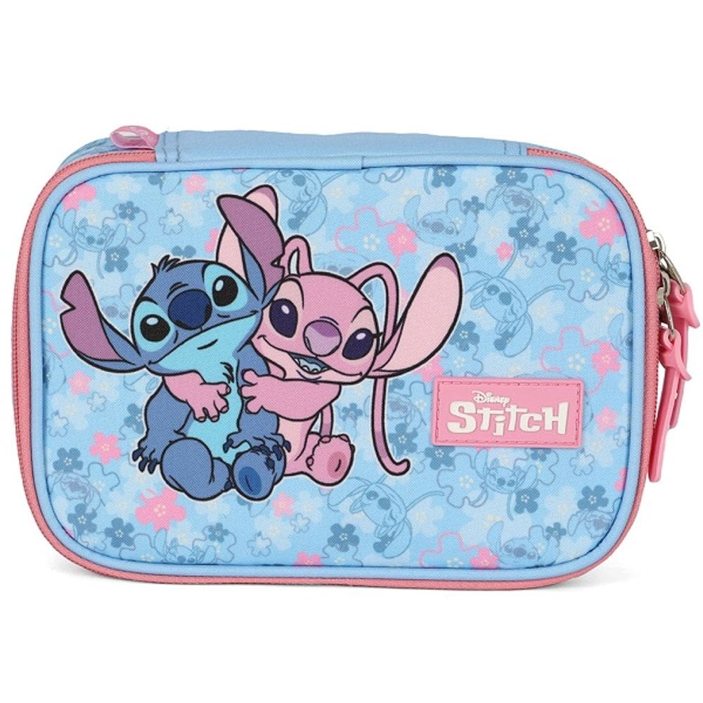 Estojo BOX Escolar STITCH Disney Azul e Rosa Luxcel