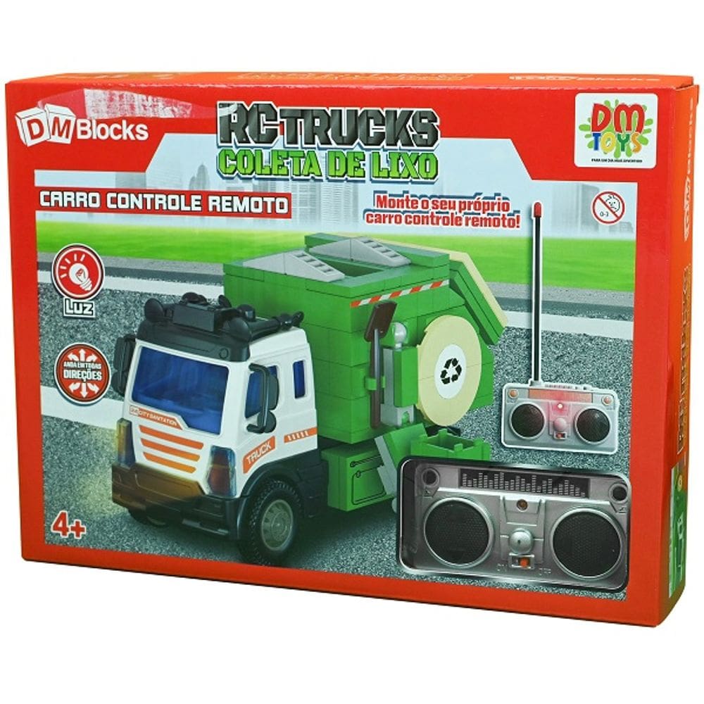 Blocos de Montar DM BLOCKS Serie RC TRUCKS Coleta de Lixo