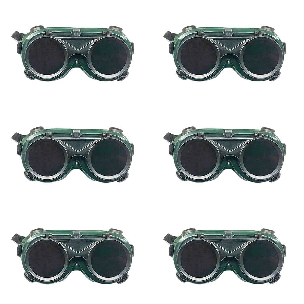 Oculos De Solda Kit 6 Uni Protecao EPI Mascara Articulavel Dupla Lente Para Soldador Com Filtro Equipamento Profissional